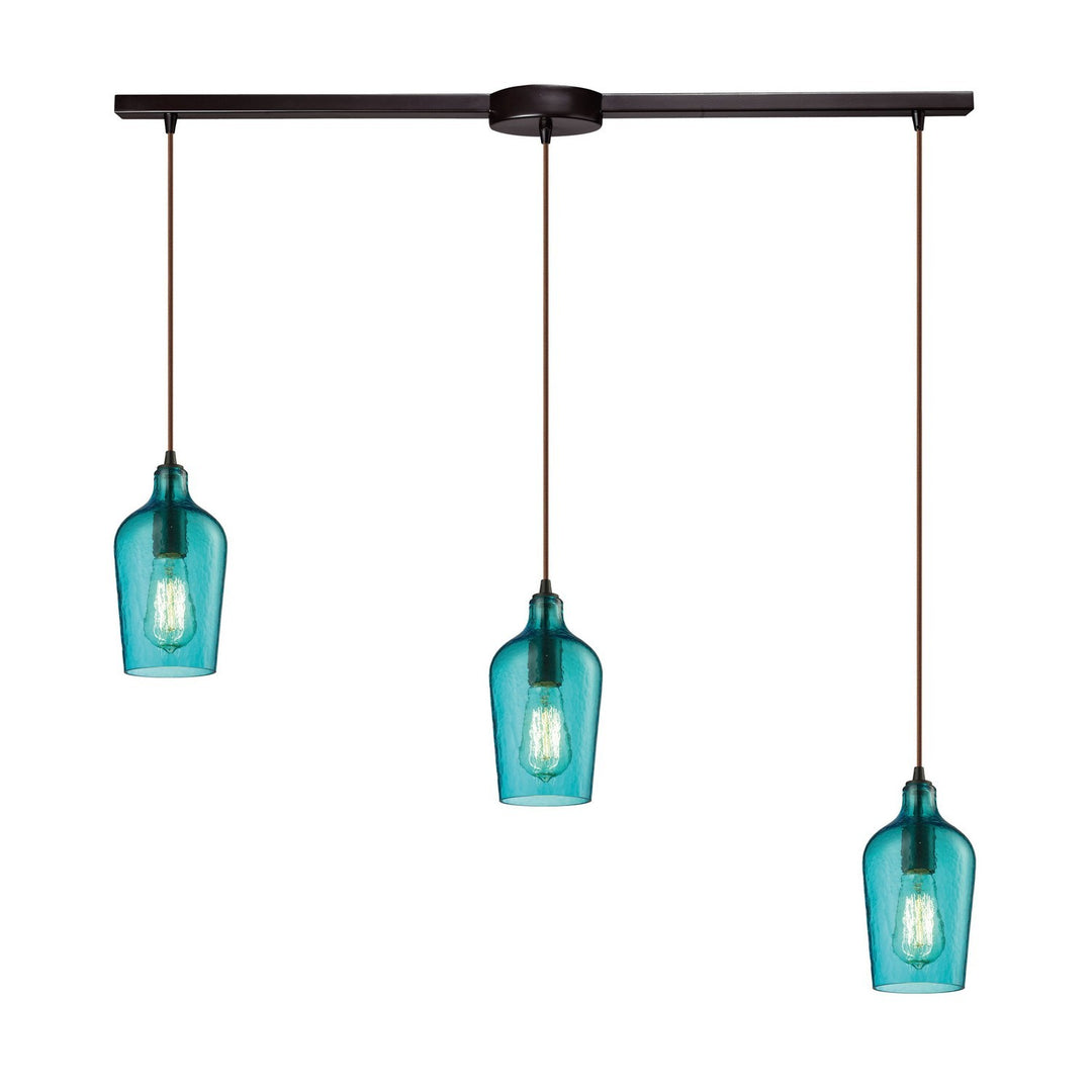 Elk Hammered Glass 10331/3L-HAQ Pendant Light - Oil Rubbed Bronze