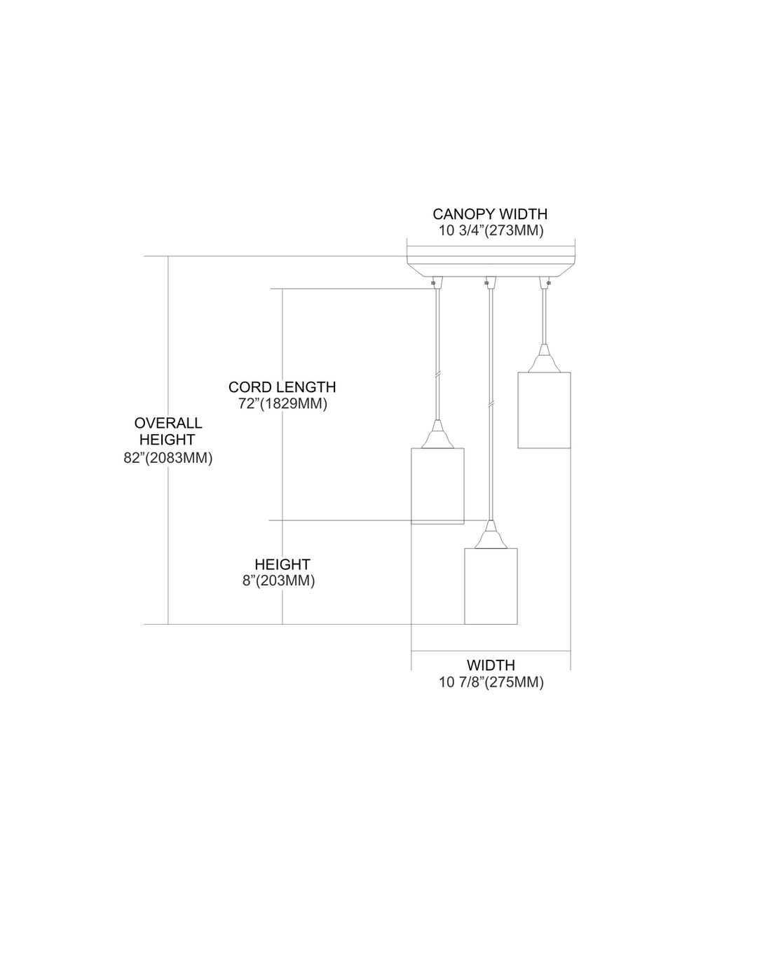 Elk Kersey 10343/3 Pendant Light - Satin Nickel