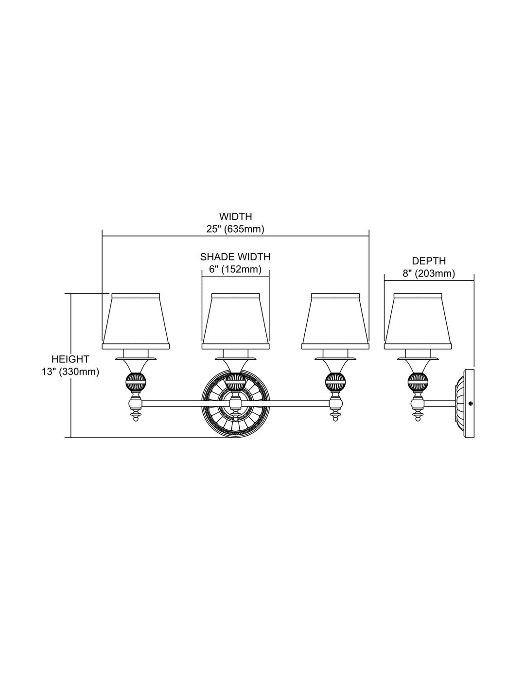 Elk Smithfield 11602/3 Bath Vanity Light 25 in. wide - Brushed Nickel