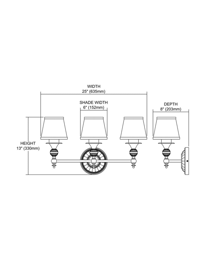 Elk Smithfield 11602/3-LED Bath Vanity Light 25 in. wide - Brushed Nickel