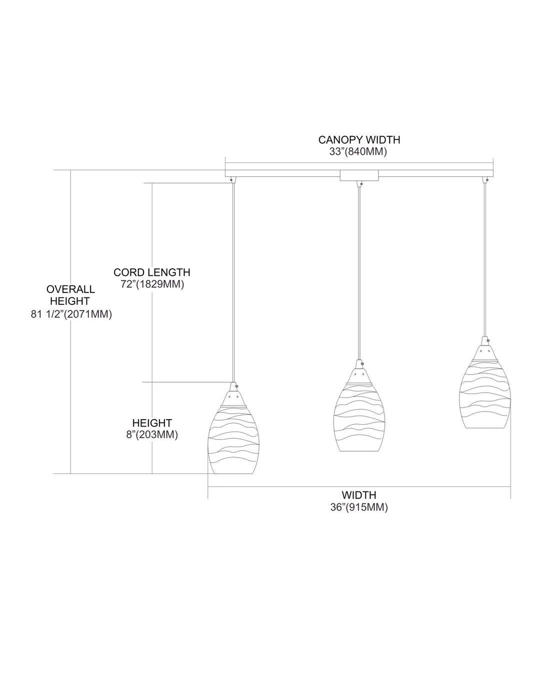 Elk Vines 31348/3L-MN Pendant Light - Satin Nickel