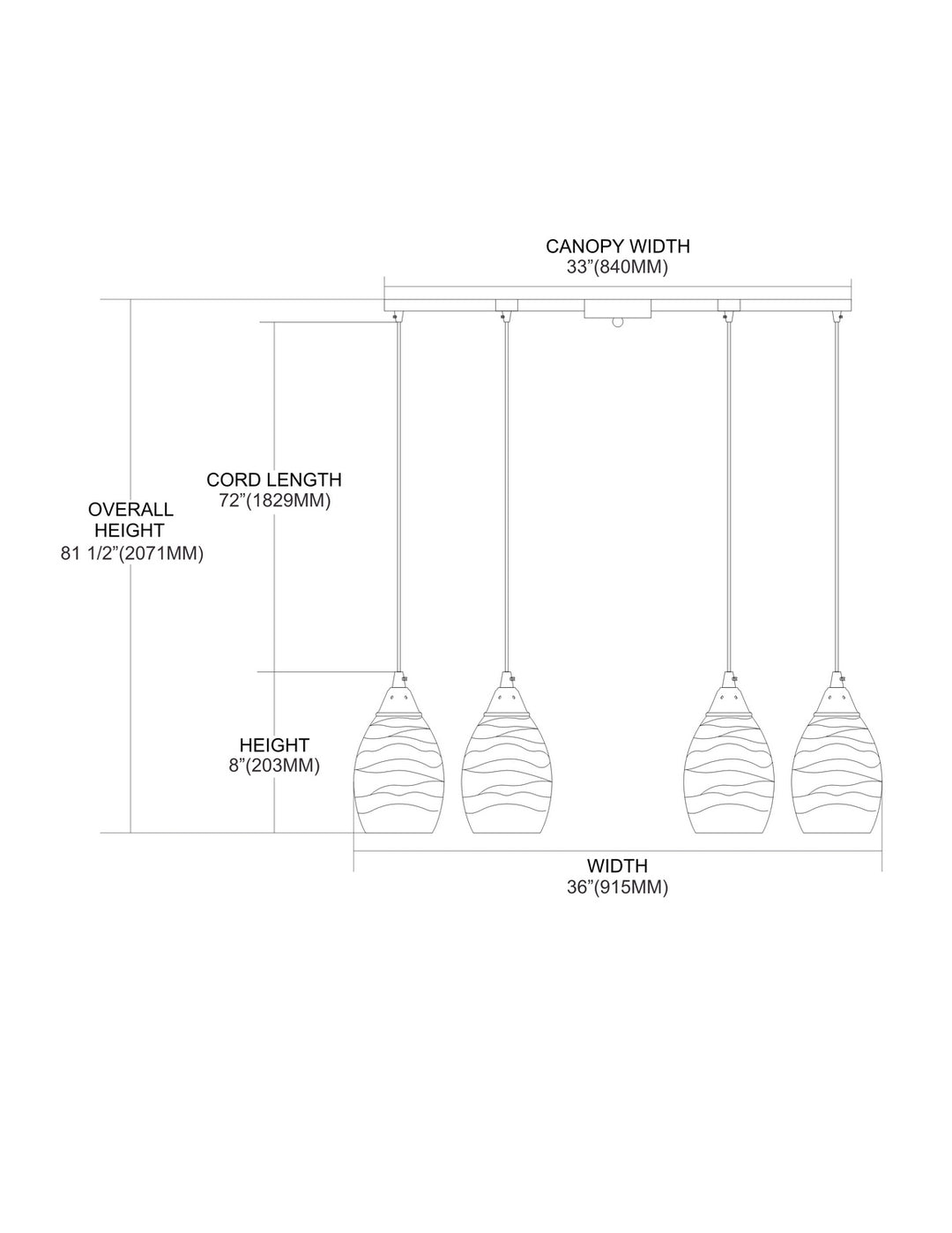 Elk Vines 31348/6MN Pendant Light - Satin Nickel
