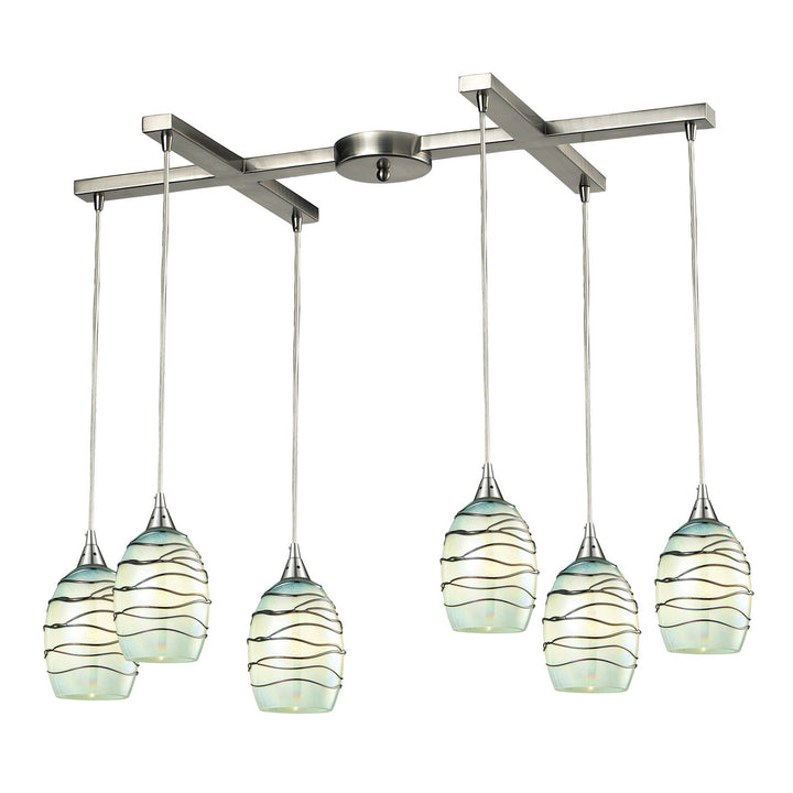 Elk Vines 31348/6MN Pendant Light - Satin Nickel