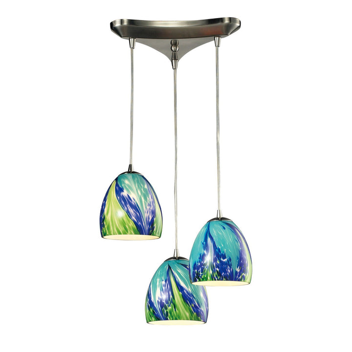 Elk Colorwave 31445/3TB Pendant Light - Satin Nickel