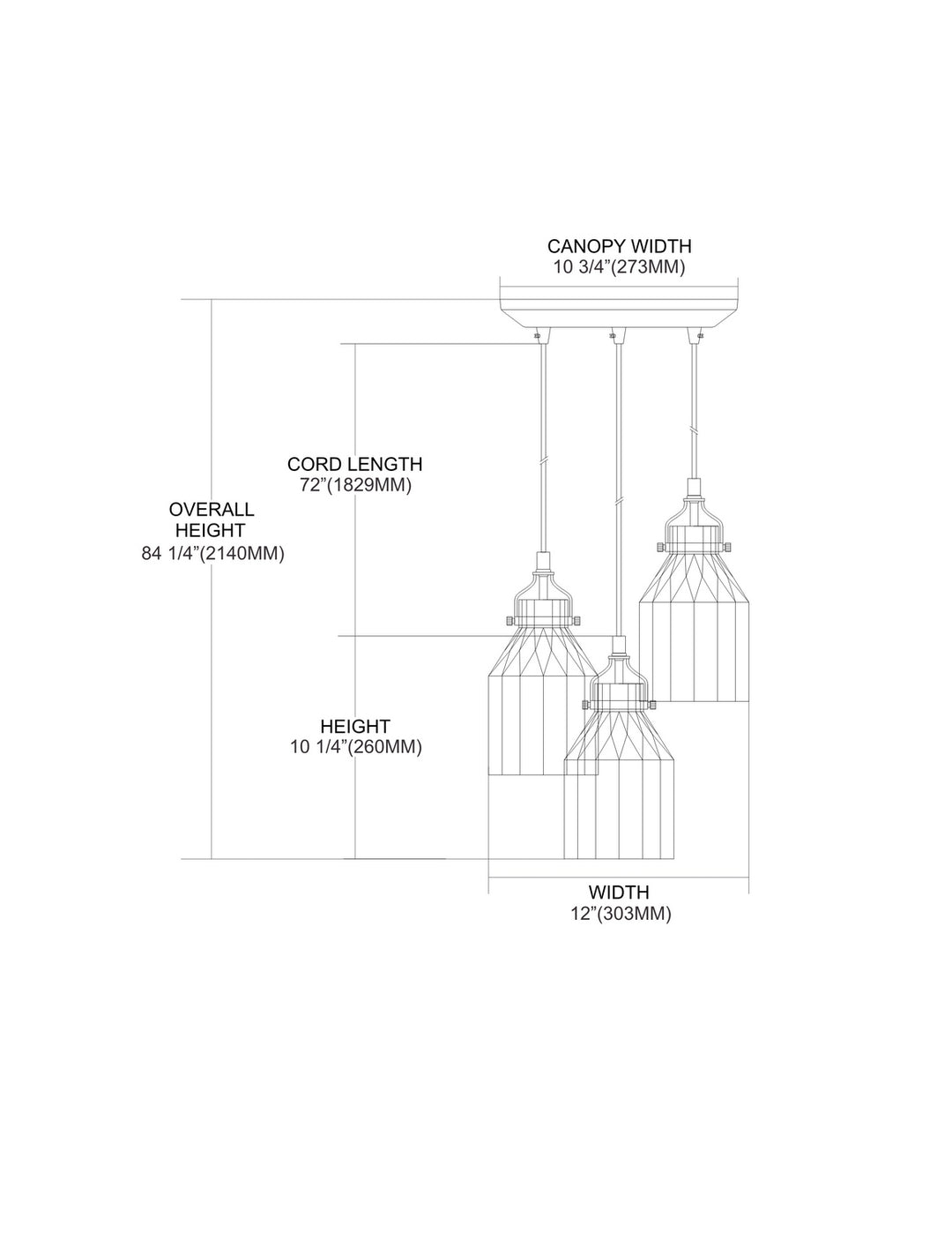 Elk Danica 46009/3 Pendant Light - Oil Rubbed Bronze