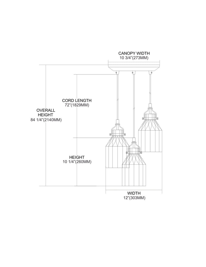Elk Danica 46009/3 Pendant Light - Oil Rubbed Bronze