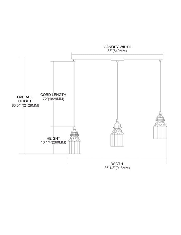 Elk Danica 46009/3L Pendant Light - Oil Rubbed Bronze