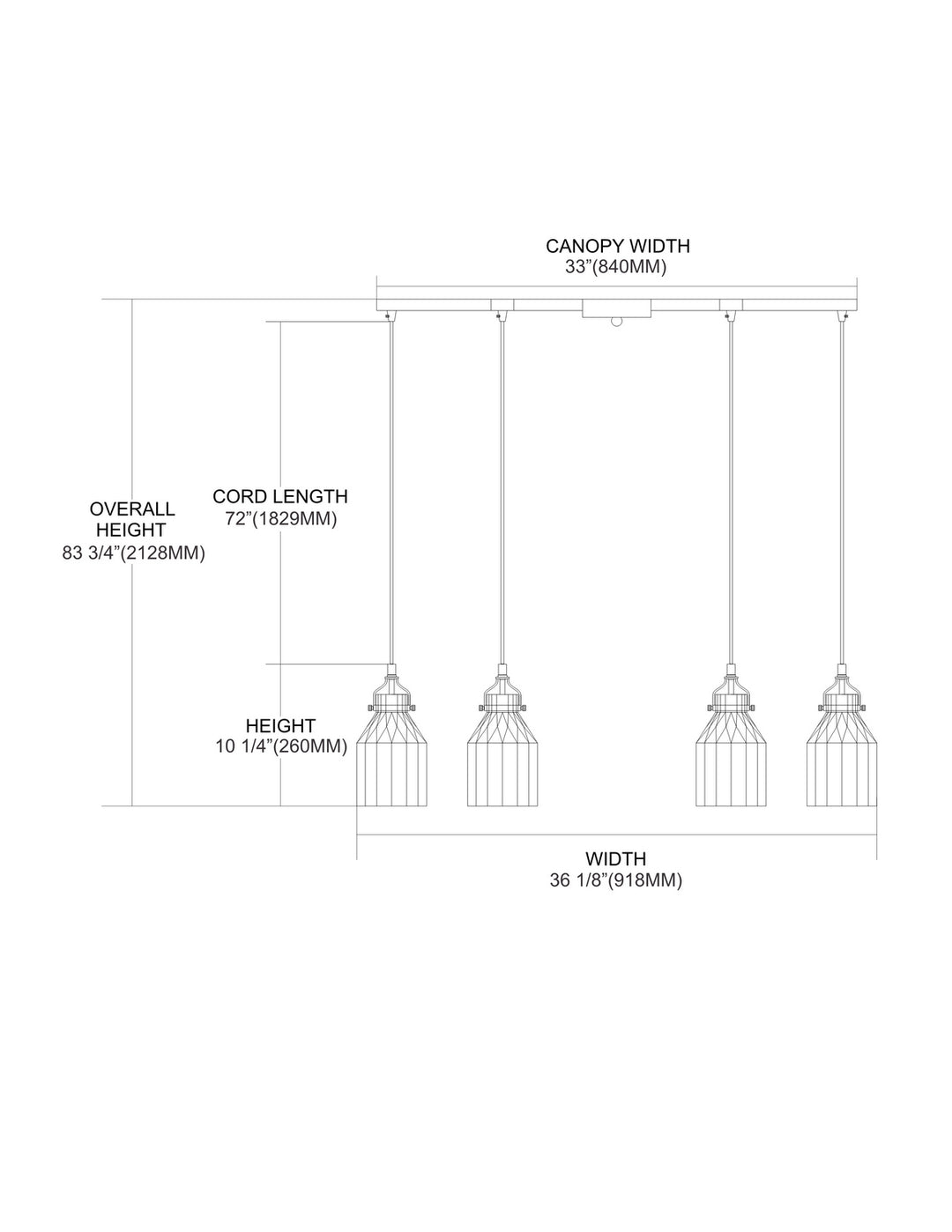 Elk Danica 46009/6 Pendant Light - Oil Rubbed Bronze