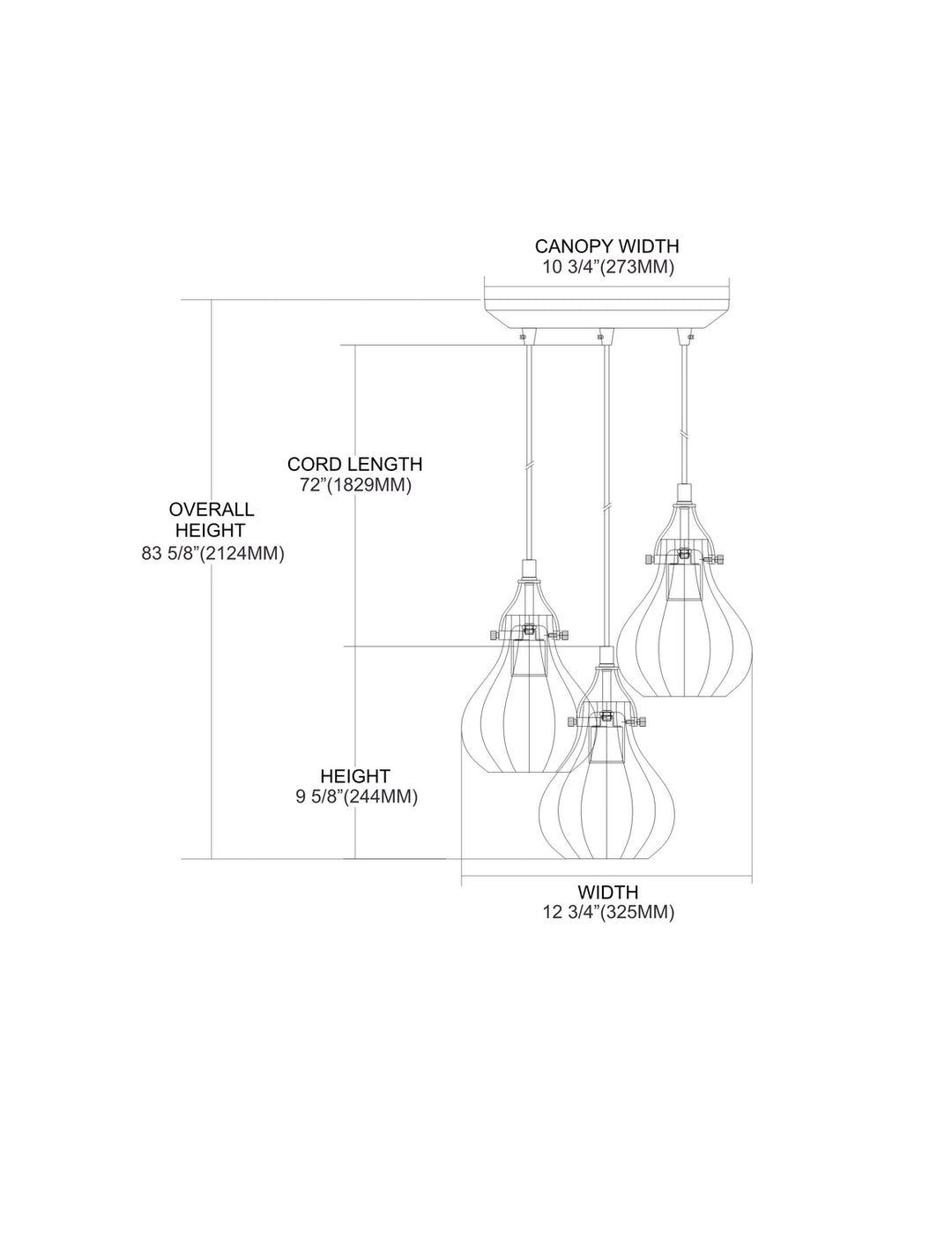Elk Danica 46024/3 Pendant Light - Oil Rubbed Bronze
