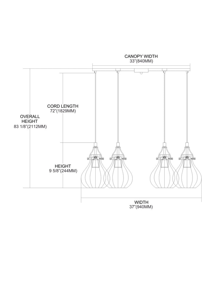 Elk Danica 46024/6 Pendant Light - Oil Rubbed Bronze