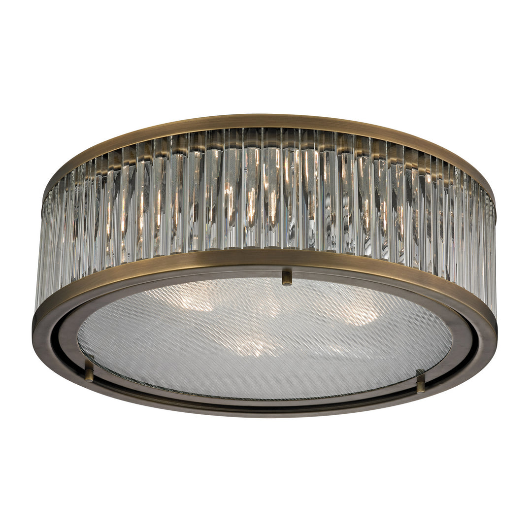 Elk Linden Manor 46123/3 Ceiling Light - Aged Brass