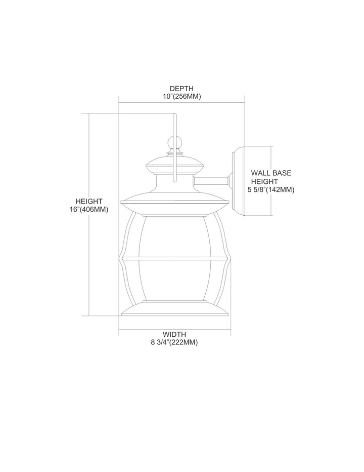 Elk Lighting 47042/1  Village Lantern Outdoor Weathered Charcoal