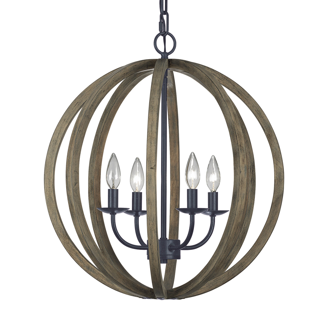 Visual Comfort Studio Allier F2935/4WOW/AF Chandelier Light - Weathered Oak Wood / Antique Forged Iron