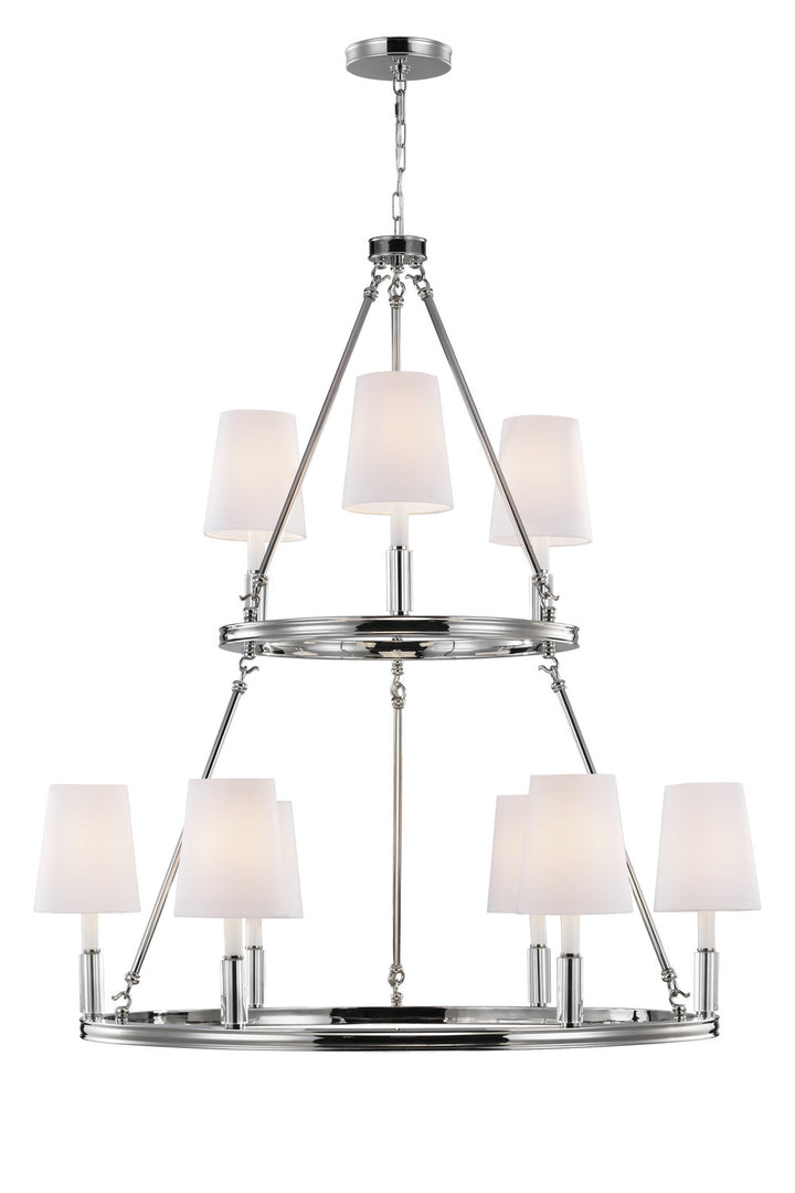 Visual Comfort Studio Lismore F2937/3+6PN Chandelier Light - Polished Nickel