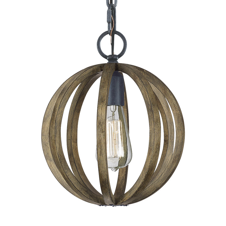 Visual Comfort Studio Allier P1302WOW/AF Pendant Light - Weathered Oak Wood / Antique Forged Iron