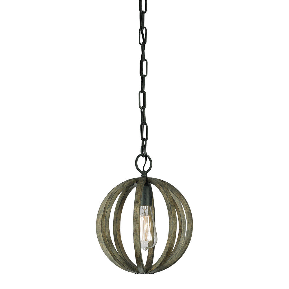 Visual Comfort Studio Allier P1302WOW/AF Pendant Light - Weathered Oak Wood / Antique Forged Iron