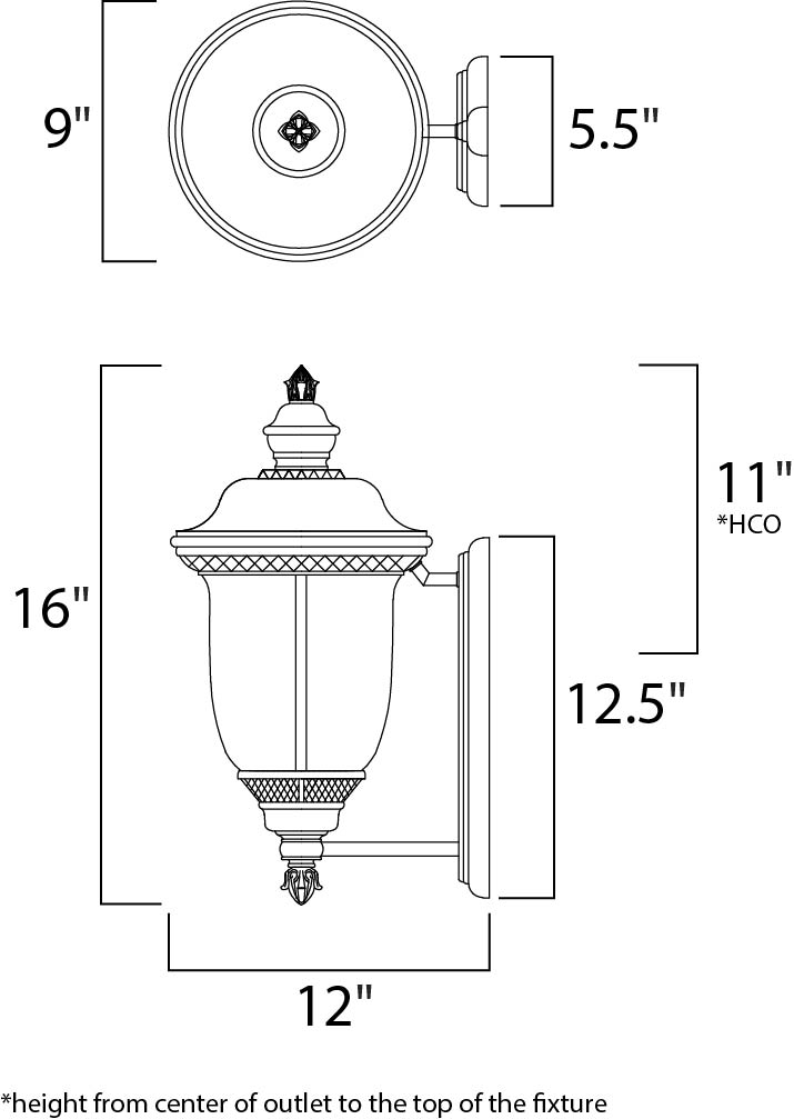 Maxim Lighting 55422WGOB  Carriage House Led Outdoor Oriental Bronze