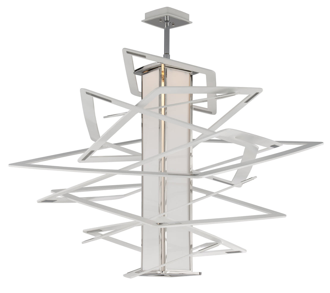 Corbett Tantrum 185-44 Pendant Light - White With Polished Stainless