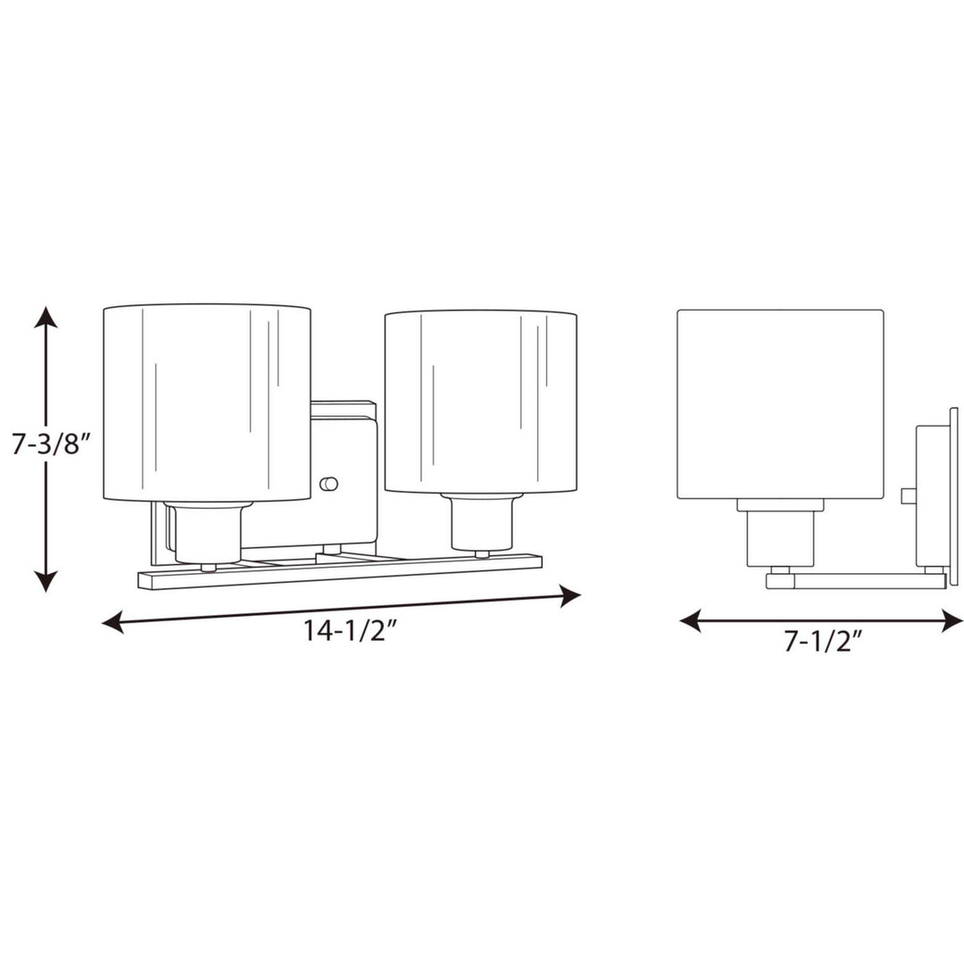 Progress Invite P2078-09 Bath Vanity Light 15 in. wide - Brushed Nickel