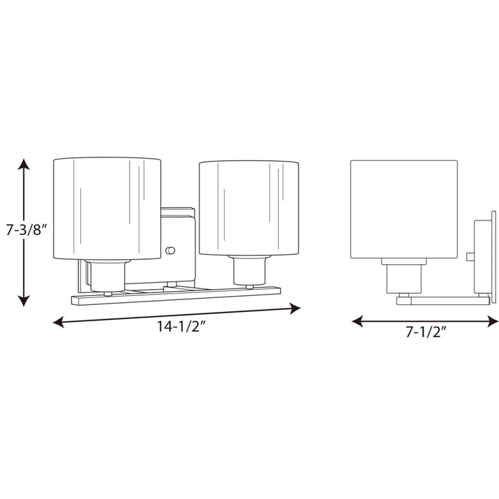 Progress Invite P2078-09 Bath Vanity Light 15 in. wide - Brushed Nickel