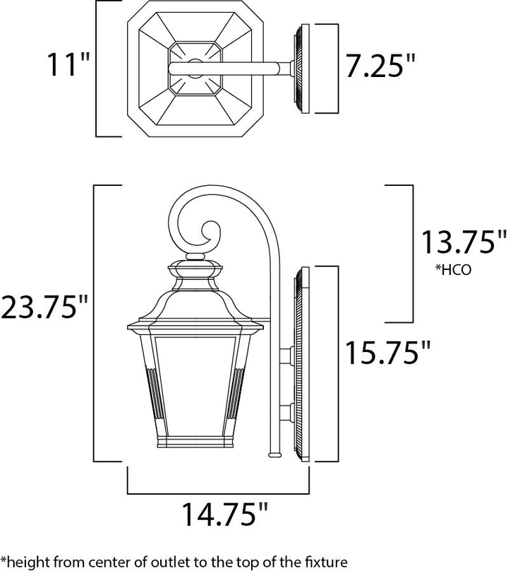 Maxim Lighting 55627FSBZ Knoxville Led E26 Outdoor Bronze