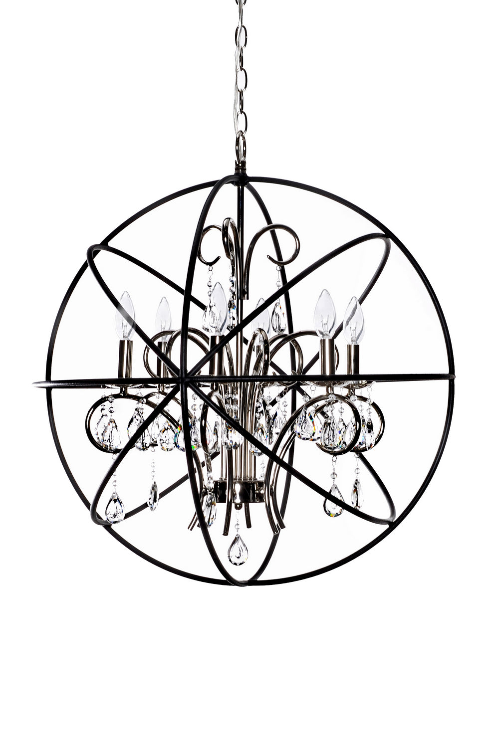 Maxim Orbit 25144ARPN Chandelier Light - Anthracite / Polished Nickel