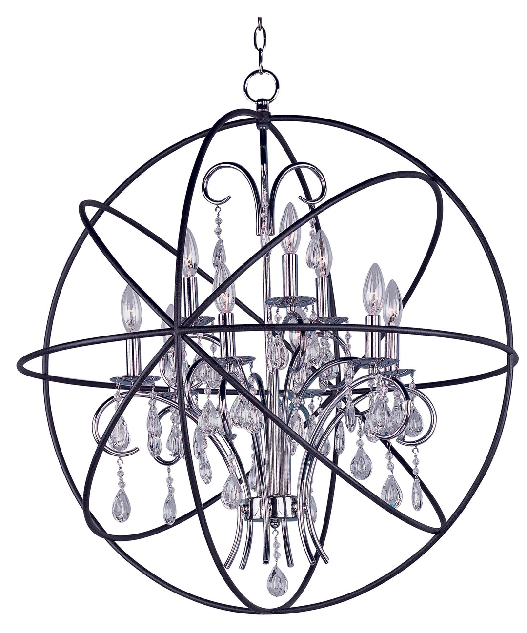 Maxim Orbit 25145ARPN Chandelier Light - Anthracite / Polished Nickel