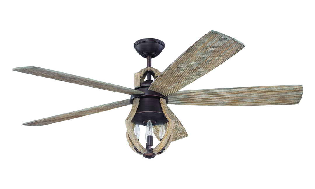 Craftmade Winton WIN56ABZWP5 Ceiling Fan 56 - Aged Bronze Brushed, Weathered Pine/Weathered Pine/