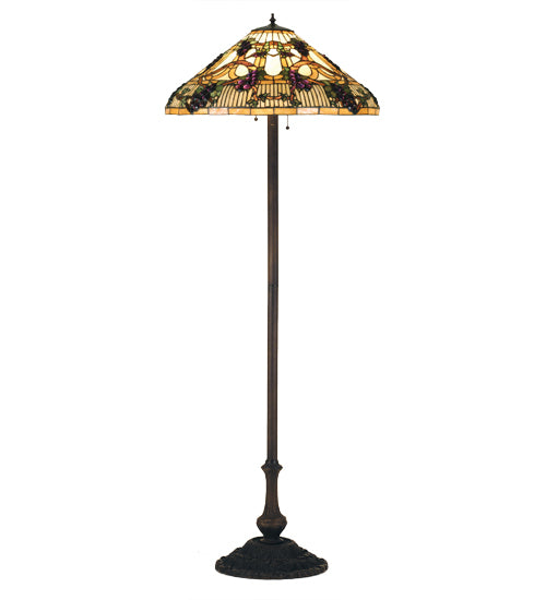 Meyda Tiffany Lighting 55961 Jeweled Grape Three Light Floor Lamp Lamp Bronze / Dark