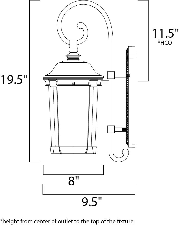 Maxim Lighting 56093FSBZ  Dover Led E26 Outdoor Bronze