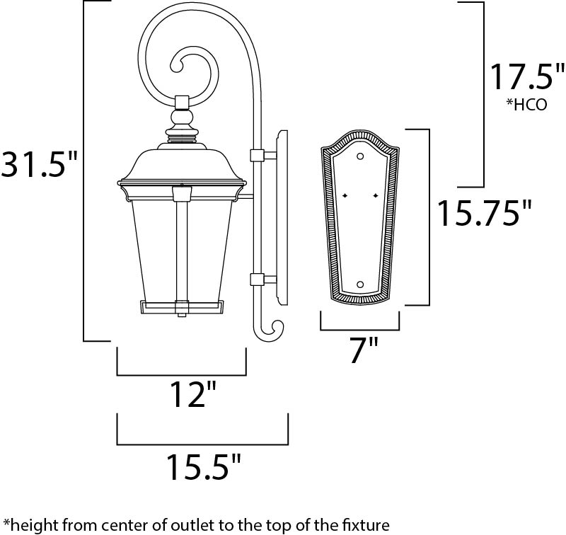 Maxim Lighting 56095FSBZ  Dover Led E26 Outdoor Bronze