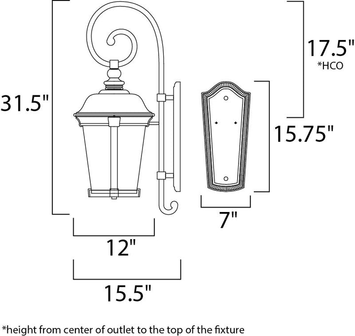 Maxim Lighting 56095FSBZ  Dover Led E26 Outdoor Bronze