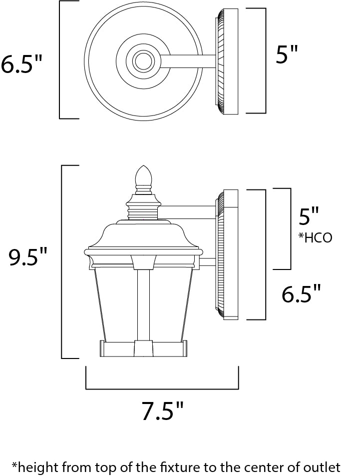 Maxim Lighting 56096FSBZ  Dover Led E26 Outdoor Bronze