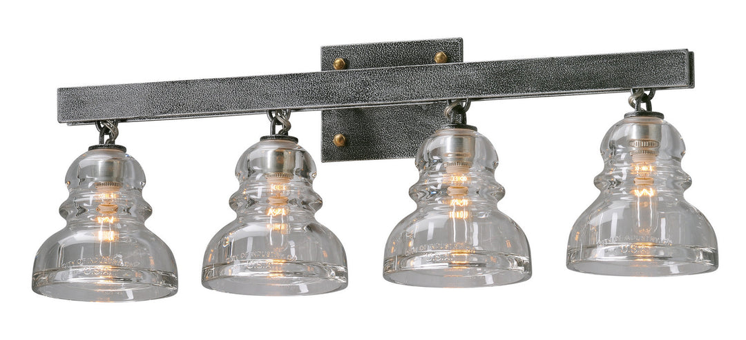 Troy Menlo Park B3954 Bath Vanity Light 28 in. wide - Old Silver