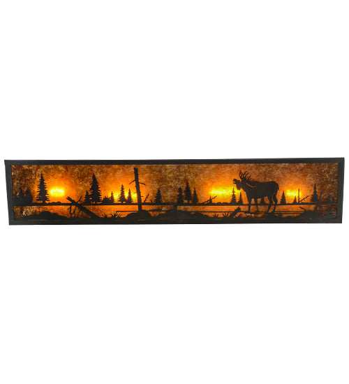 Meyda Tiffany Moose At Lake 56201 Bath Vanity Light 31 in. wide - Craftsman Brown