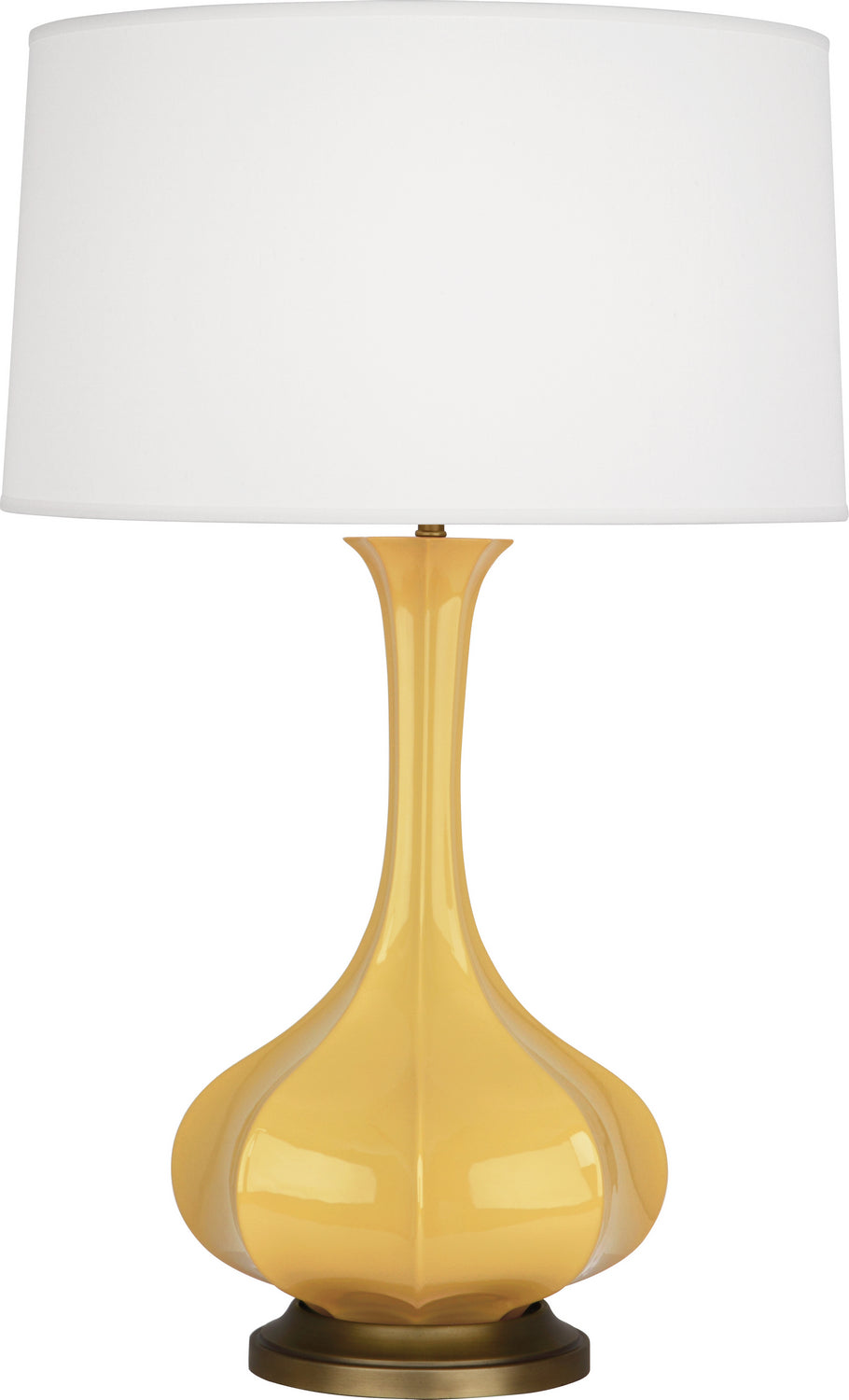 Robert Abbey Lighting SU994 Pike Lamp Sunset Yellow Glazed W/Aged Brass