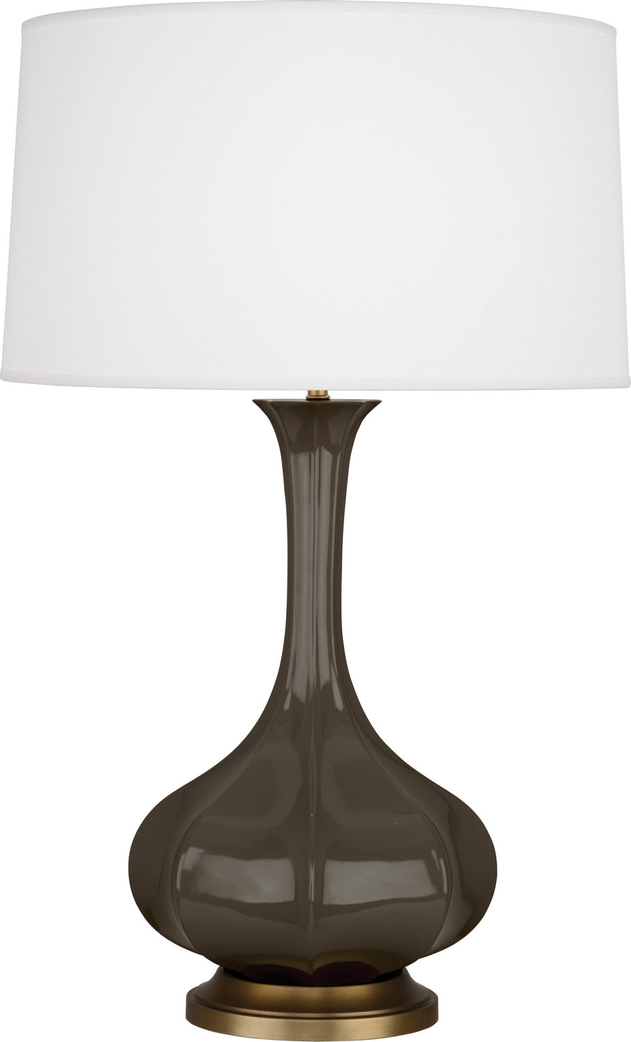 Robert Abbey Lighting TE994 Pike Lamp Brown Tea Glazed W/Aged Brass