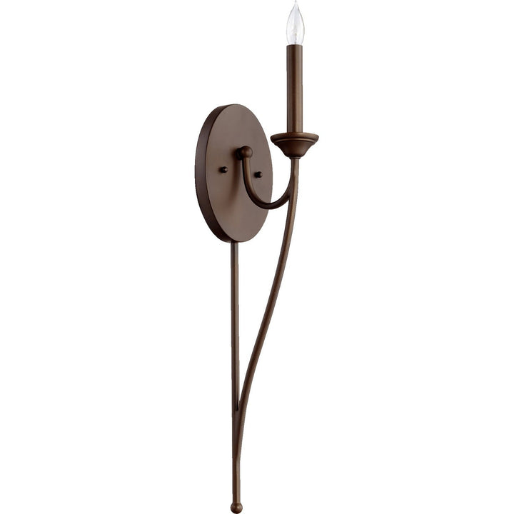 Quorum Brooks 5650-1-86 Wall Sconce Light - Oiled Bronze, Studio White/Studio White/