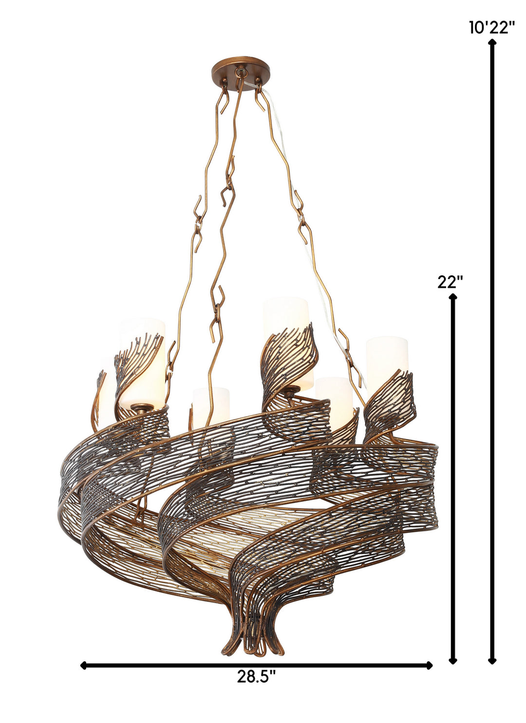 Varaluz Flow 240C06HO Chandelier Light - Hammered Ore