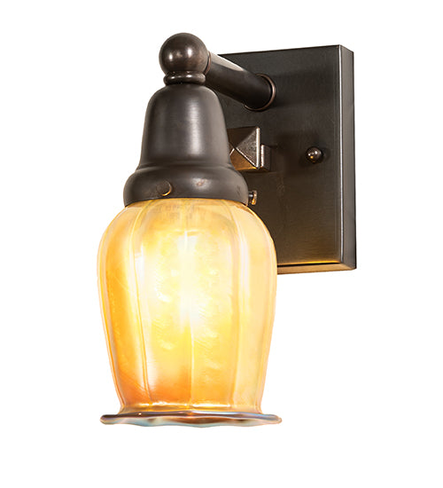 Meyda Tiffany Revival Oyster Bay 56496 Wall Light - Craftsman Brown