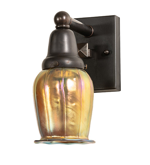 Meyda Tiffany Revival Oyster Bay 56496 Wall Light - Craftsman Brown