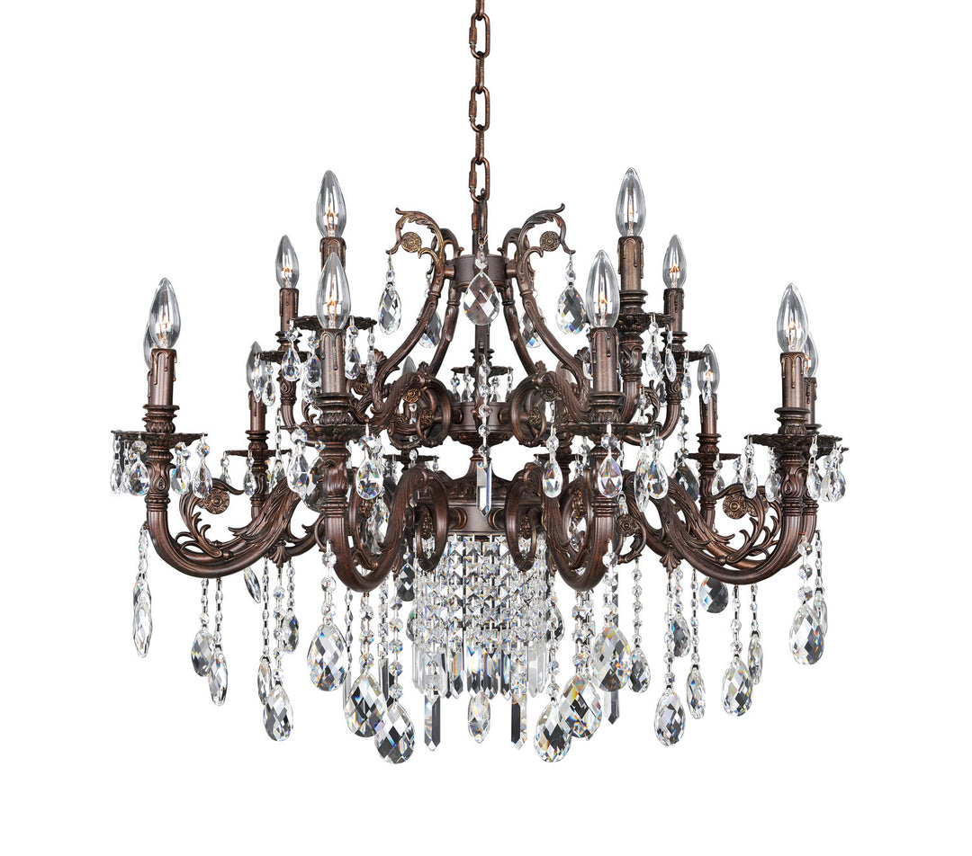 Allegri Avelli 025651-013-FR001 Chandelier Light - Sienna Bronze W-Antique Silver Leaf accents.