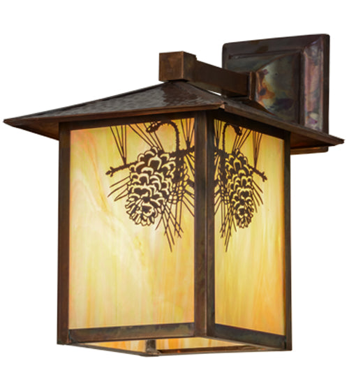 Meyda Tiffany Lighting 57111 Seneca One Light Wall Sconce Outdoor Copper/Antique/Verde