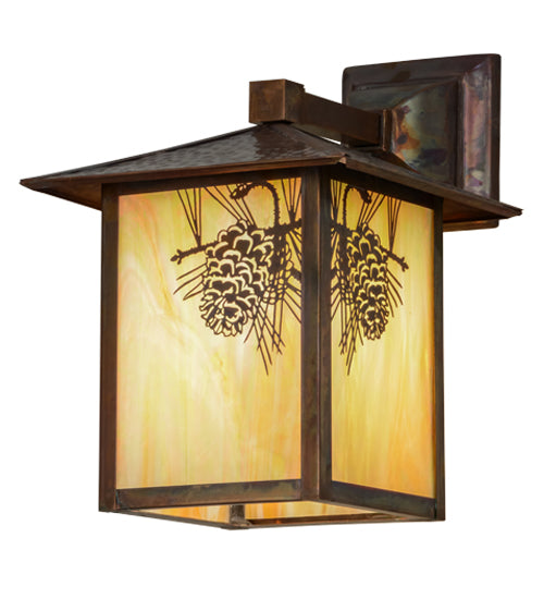 Meyda Tiffany Lighting 57111 Seneca One Light Wall Sconce Outdoor Copper/Antique/Verde