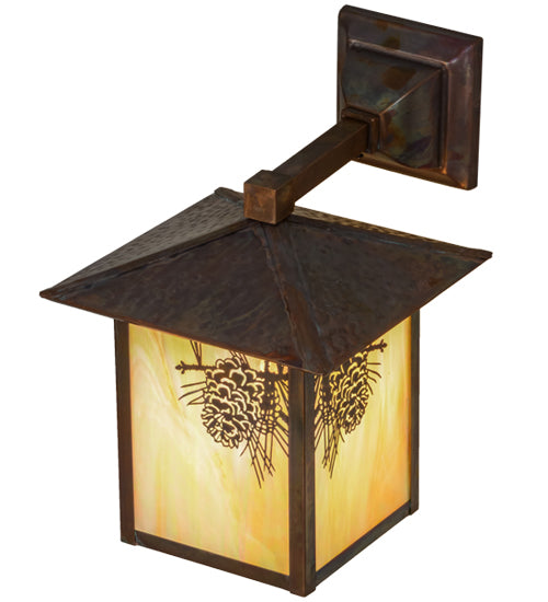 Meyda Tiffany Lighting 57111 Seneca One Light Wall Sconce Outdoor Copper/Antique/Verde