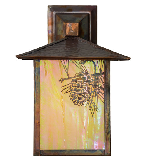 Meyda Tiffany Lighting 57111 Seneca One Light Wall Sconce Outdoor Copper/Antique/Verde