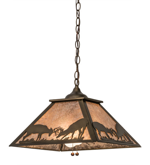 Meyda Tiffany Battling Bucks 57177 Pendant Light - Antique Copper