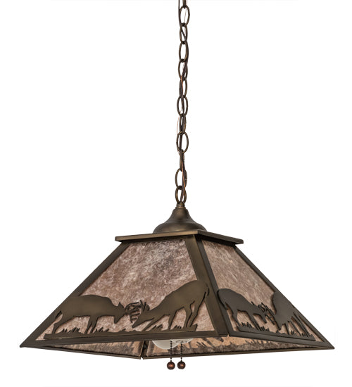 Meyda Tiffany Battling Bucks 57177 Pendant Light - Antique Copper