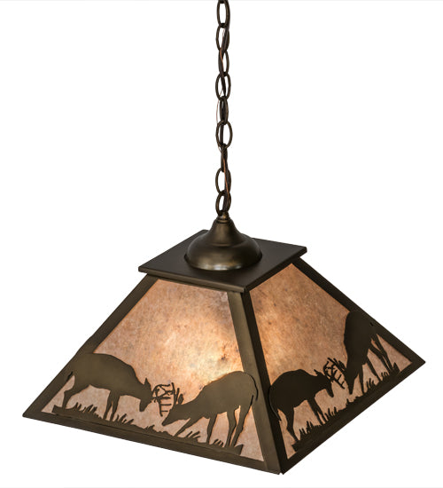 Meyda Tiffany Battling Bucks 57177 Pendant Light - Antique Copper