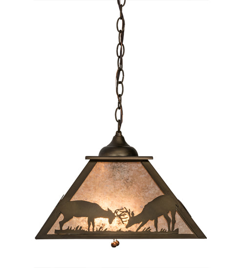 Meyda Tiffany Battling Bucks 57177 Pendant Light - Antique Copper